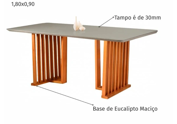 Mesa de Jantar em Madeira Maciça 100% italiana