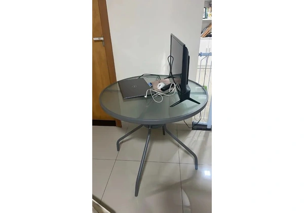 Mesa Redonda Tampo Em Vidro Slim