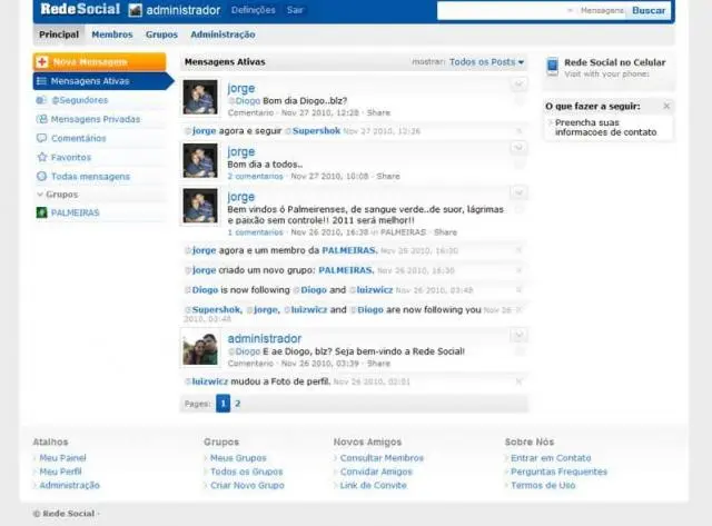 Site tipo Facebook ou Orkut na Internet