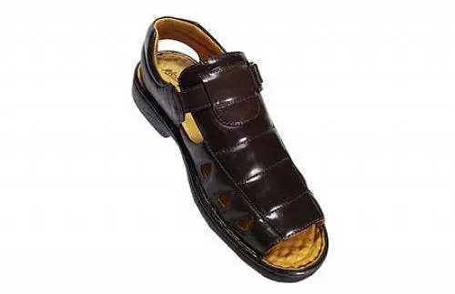 Sandália Masculina Marrom ou Preta Linha RELAX Couro Legítimo 36 ao 47 - Alcalay Calçados