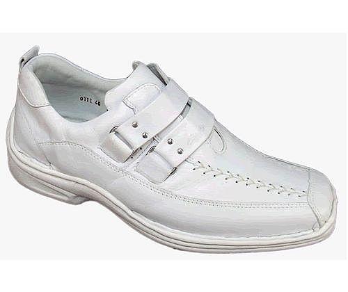 Sapato Preto ou Branco Couro Legítimo Alcalay Calçados Ref 0404 Linha Hercules