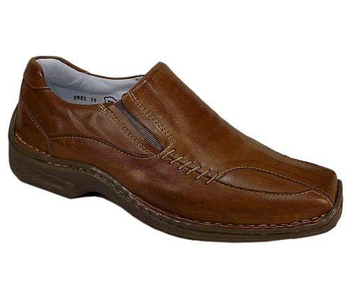 Sapato Preto ou Caramelo em Couro Legítimo Alcalay Calçados Ref 0400 Linha Hercules