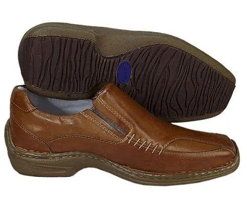 Sapato Preto ou Caramelo em Couro Legítimo Alcalay Calçados Ref 0400 Linha Hercules