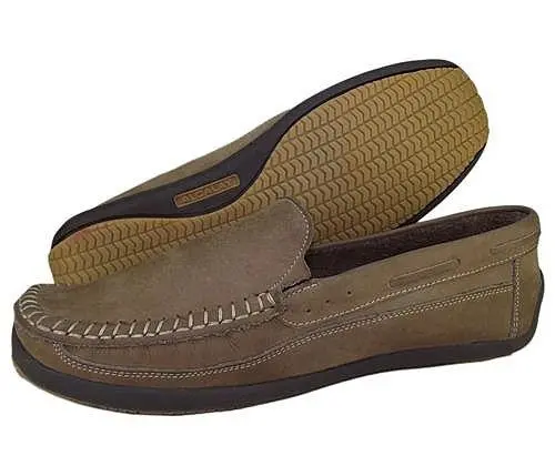 Sapatilha Drive Masculina em Couro Nobuck Legítimo Alcalay Ref 11000