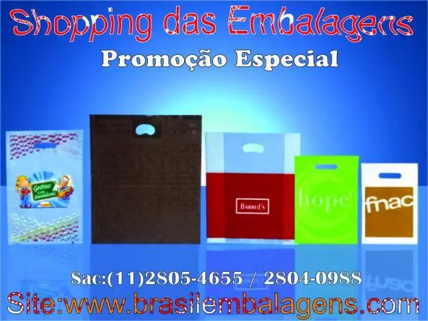 Shopping das Embalagens, Sacolas plastica alça vazada30x40, material de alta densidade