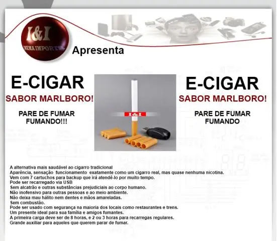 CIGARRO ELETRÔNICO COM 7 REFIS SABOR MARLBORO