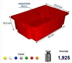 CAIXAS PLÁSTICAS P / PESCADOS E FRIGORÍFICOS 46L PREÇO R$ 12, 50 FRETE GRATIS