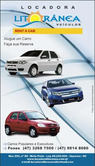 ALUGUEL DE CARROS ITAPEMA SC - LOCADORA LITORÂNEA VEICULOS