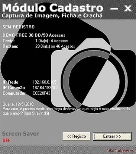 Software Cadastro e Gerenciamento de Pessoas com foto Web Cam