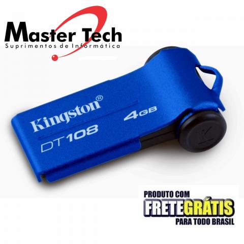 Pen drive 4gb Kingston DT108 usb 2.0 Azul - FRETE GRATIS PARA TODO BRASIL
