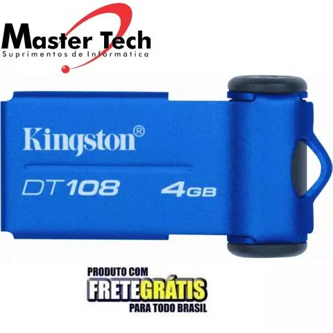 Pen drive 4gb Kingston DT108 usb 2.0 Azul - FRETE GRATIS PARA TODO BRASIL