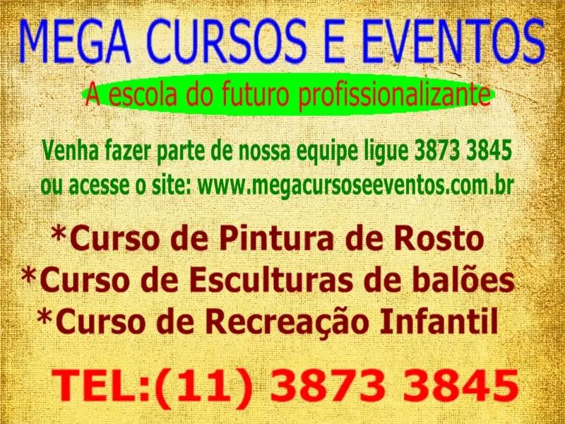 CURSO DE PINTURA DE ROSTO, CURSO DE MAQUIAGEM ARTISTICA