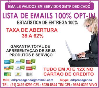 Emails Validos, Lista de Email Validos 100% SMTP Brasil