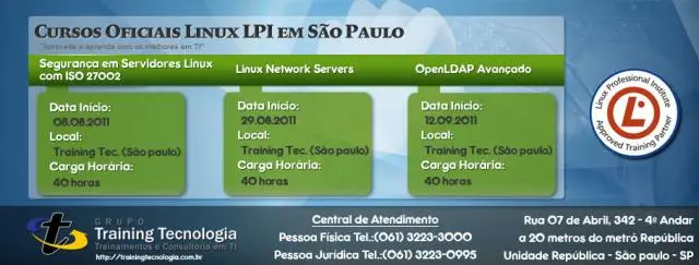 Treinamentos Oficiais LPILinux Professional Institute em São Paulo
