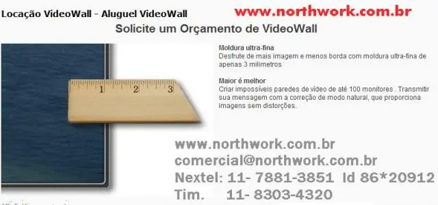 Aluguel de Video Wall sem bordas 46 , North Work locaçoes