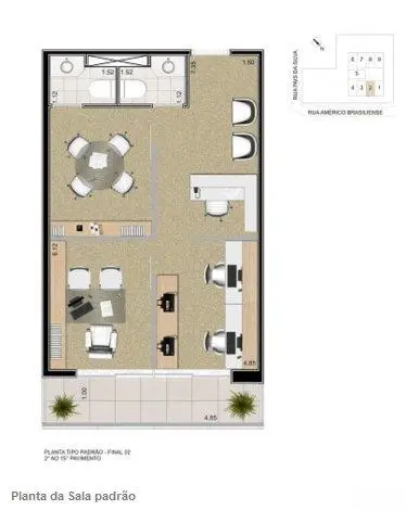 Helbor Office - Sala Comercial 44m2 na Chácara Santo Antonio