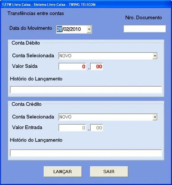 TW - LIVROCAIXA - Sistema Organizador de Livro Caixa