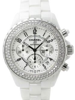 Relógio Chanel J12 White Strass Chrono