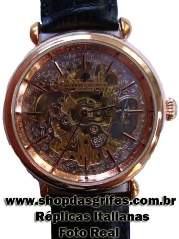 Replica de Relogio Vacheron Constantin Eskeleton Eta Swis Preto