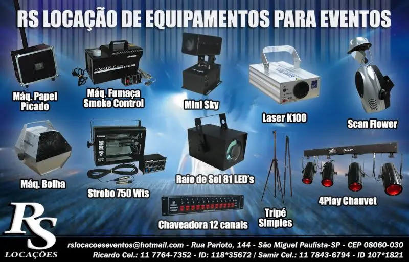 Locação de equipamentos de iluminação