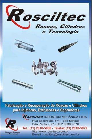 ROSCILTEC - ROSCAS PLASTIFICADORA E CILINDRO para INJETORAS, EXTRUSORAS E SOPRADORAS