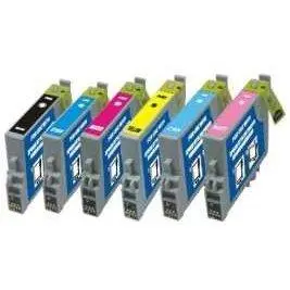 Kit Com Seis Cartuchos TO481 a TO486 Epson Compatível