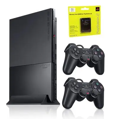 Playstation 2 Slim Sony com 2 Controles e Memory Card