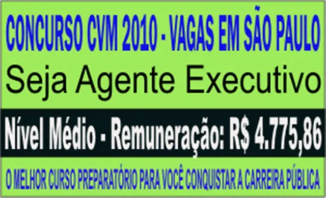 Concurso CVM - Comissão de Valores Mobiliários 2010 para Agente Executivo